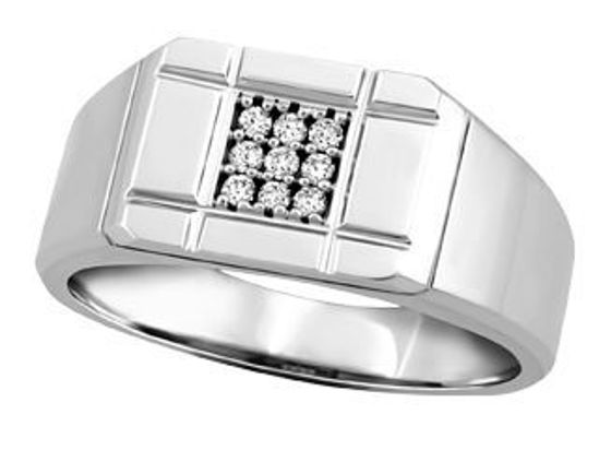 Image sur Bague en or blanc 10KT avec diamants