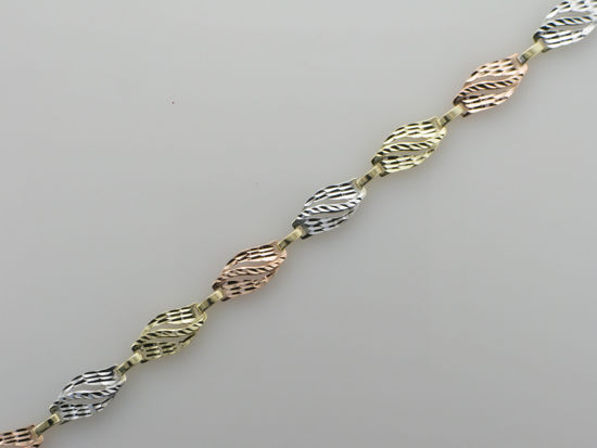 Image sur Bracelet de Fantaisie 7 1/4" en or jaune, rose et blanc
