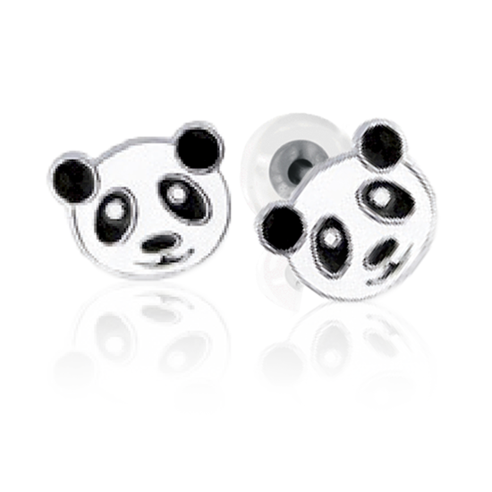 Image sur Boucles d'oreilles panda en argent 925