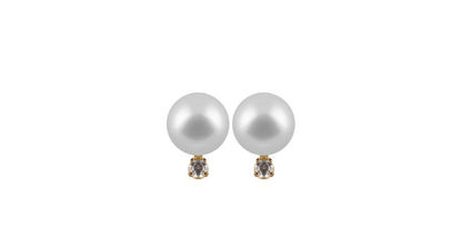 Image de Boucles d'oreilles perles de culture avec diamants