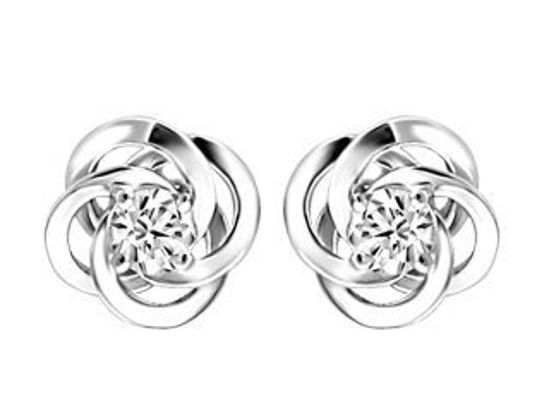 Image sur Boucles d'oreilles en or blanc avec diamants