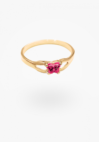 Image sur Bague en or jaune 10KT avec pierre du mois de juillet Collection Bfly