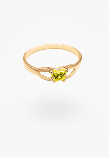 Image sur Bague en or jaune 10KT avec pierre du mois de novembre Collection Bfly