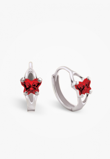 Image sur Boucles d'oreilles en or blanc 10KT et pierre du mois de janvier Collection Bfly