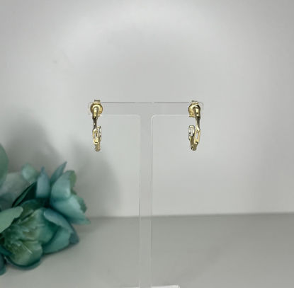 Image de Boucles d'oreilles en or jaune avec motif paperclip