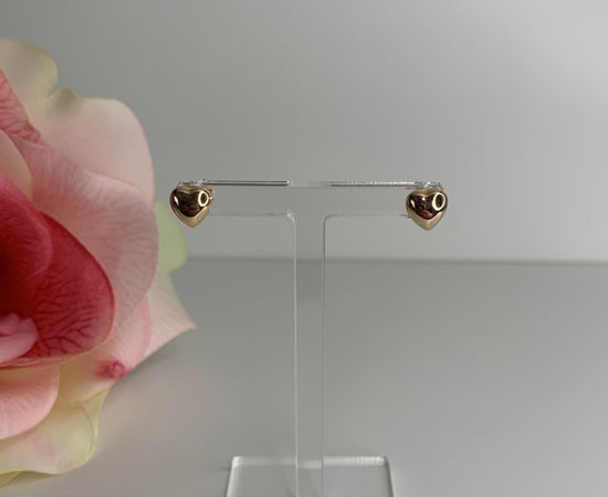 Image sur Boucles d'oreilles en or rose cœurs