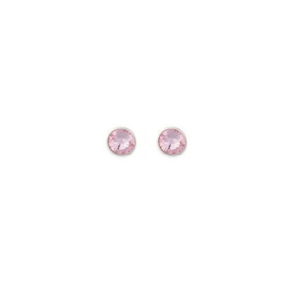 Image de Boucles d'oreilles cristal rose en laiton rhodié de la Collection Cœur de lion