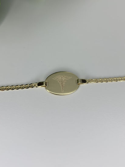 Image sur Bracelet médical maille Gucci 7 1/2" en or jaune 10KT