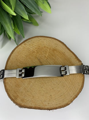Image de Bracelet semi-rigide avec plaque en acier inoxydable 8 1/4" - BID100