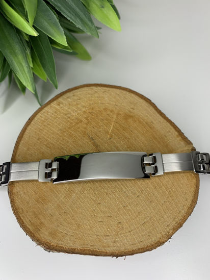 Image sur Bracelet semi-rigide avec plaque en acier inoxydable 8 1/4" - BID100