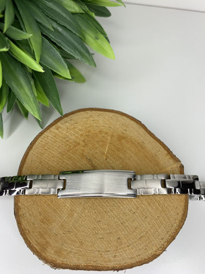 Image sur Bracelet semi-rigide avec plaque en acier inoxydable 8" - BID583