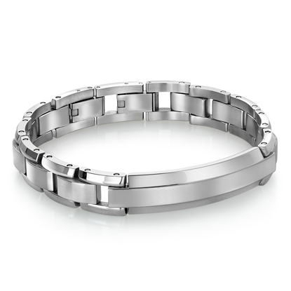 Image de Bracelet semi-rigide avec plaque en acier inoxydable 8 1/4" à 9" - SMB201