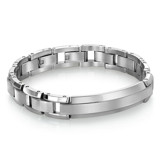 Image sur Bracelet semi-rigide avec plaque en acier inoxydable 8 1/4" à 9" - SMB201