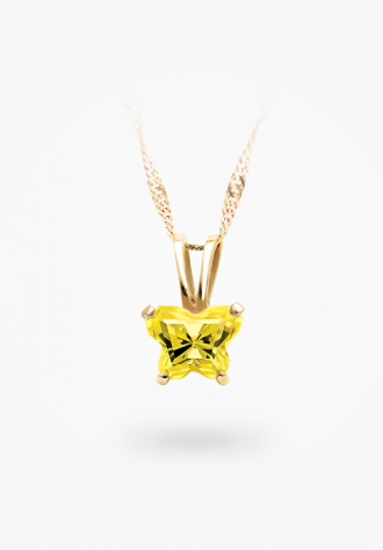 Image sur Pendentif en or jaune 10KT avec pierre du mois de novembre Collection Bfly