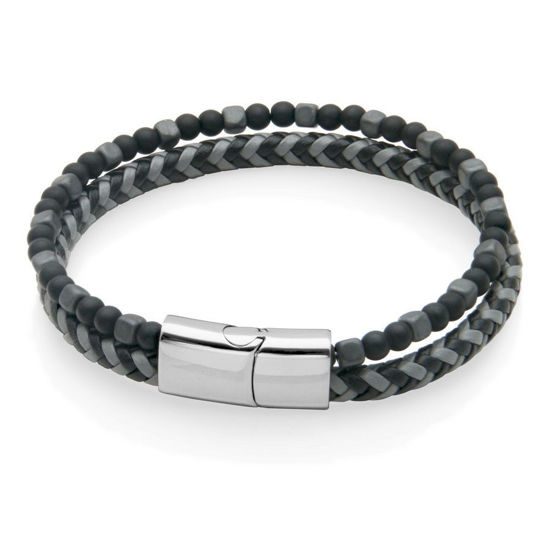 Image sur Bracelet en cuir et acier inoxydable T1XG840185 de la Collection Steelx