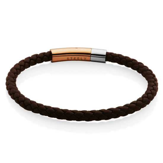 Image sur Bracelet en cuir et acier inoxydable T1XC840385 de la Collection Steelx