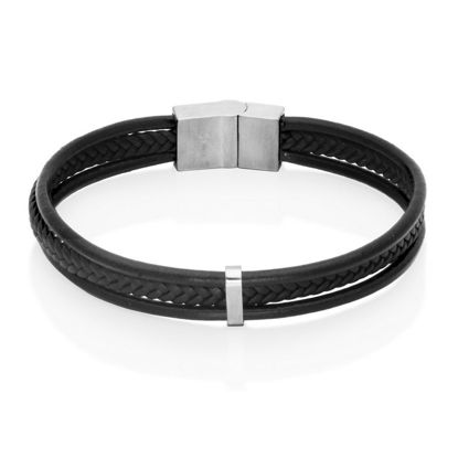 Image de Bracelet en cuir et acier inoxydable T1XG240285 de la Collection Steelx