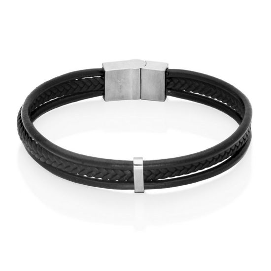 Image sur Bracelet en cuir et acier inoxydable T1XG240285 de la Collection Steelx