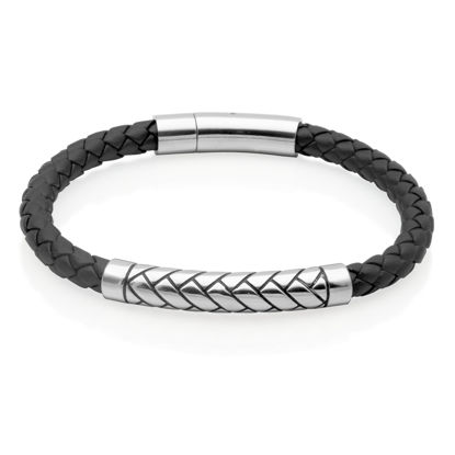 Image de Bracelet en cuir et acier inoxydable T1XF690185 de la Collection Steelx