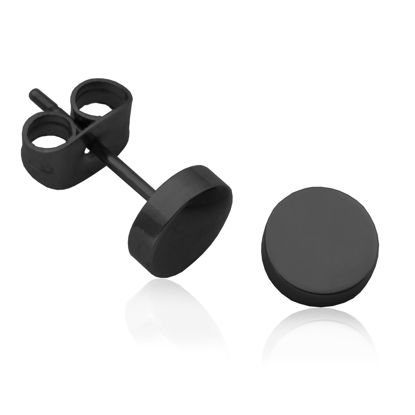 Image de Boucles d'oreilles en acier inoxydable noir T2XC080400 de la Collection Steelx