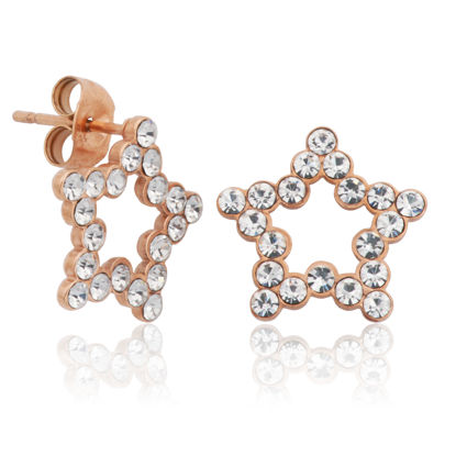 Image de Boucles d'oreilles en acier inoxydable rose T2XA970100 de la Collection Steelx