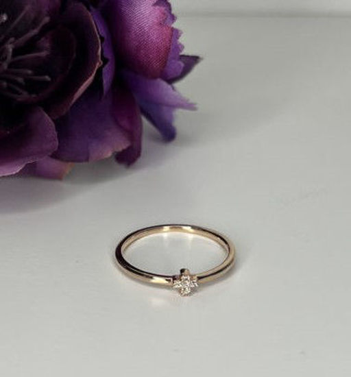 Image sur Bague en or rose avec zircons cubiques