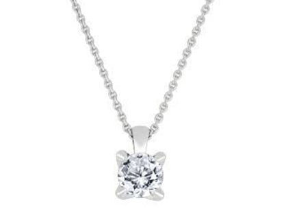 Image de Collier en or blanc 10KT avec un diamant de laboratoire de 50 pts - LGG025P50