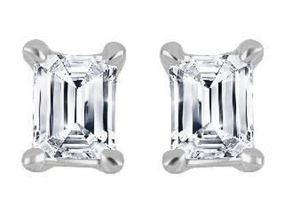 Image de Boucles d'oreilles en or blanc 10KT avec diamants de laboratoire 1 carat total - LGG030E100