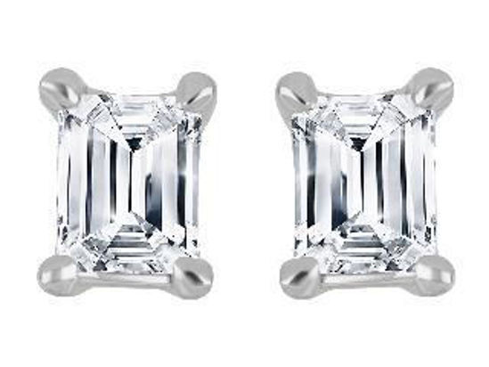 Image sur Boucles d'oreilles en or blanc 10KT avec diamants de laboratoire 1 carat total - LGG030E100