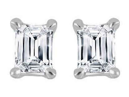 Image de Boucles d'oreilles en or blanc 10KT avec diamants de laboratoire 1 carat total