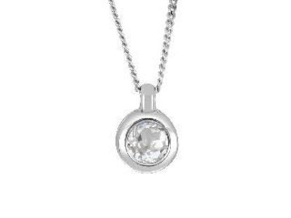 Image de Collier en or blanc 10KT avec un topaze blanc véritable