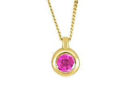 Image de Collier en or jaune 10KT avec un topaze rose véritable