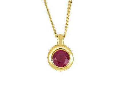 Image de Collier en or jaune 10KT avec un rubis véritable