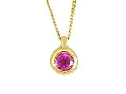 Image de Collier en or jaune 10KT avec un grenat rhodolite véritable