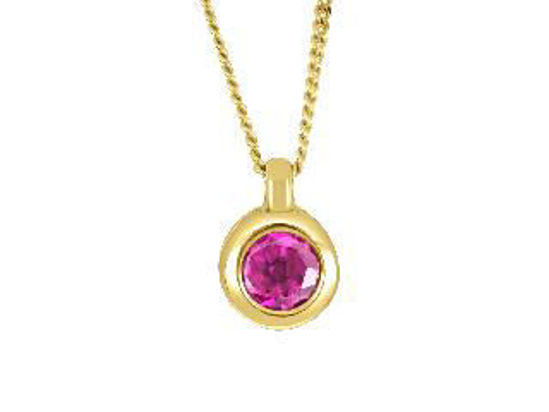 Image sur Collier en or jaune 10KT avec un grenat rhodolite véritable