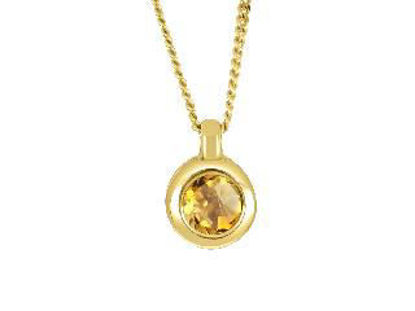 Image de Collier en or jaune 10KT avec une citrine véritable