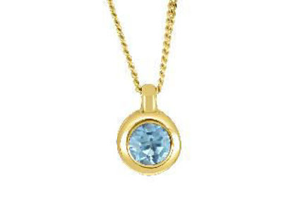 Image de Collier en or jaune 10KT avec un topaze bleu véritable