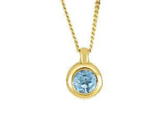 Image sur Collier en or jaune 10KT avec un topaze bleu véritable