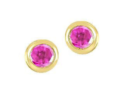 Image de Boucles d'oreilles en or jaune 10KT avec des topazes roses véritables