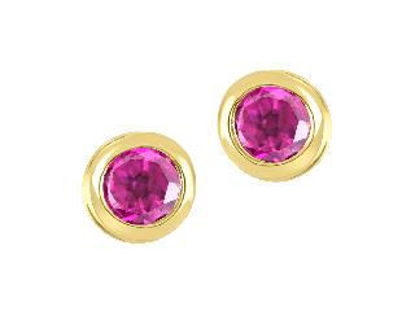 Image de Boucles d'oreilles en or jaune 10KT avec des grenats rhodolites véritables