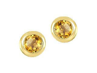 Image de Boucles d'oreilles en or jaune 10KT avec des citrines véritables