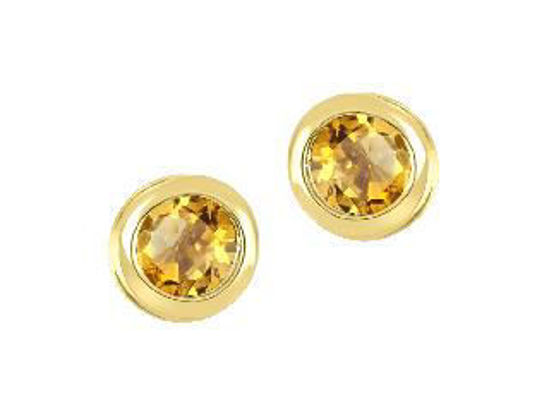 Image sur Boucles d'oreilles en or jaune 10KT avec des citrines véritables