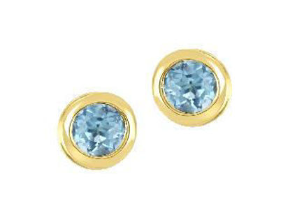 Image de Boucles d'oreilles en or jaune 10KT avec des topazes bleus véritables