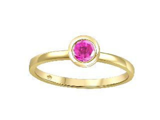 Image sur Bague en or jaune 10KT avec un topaze rose véritable