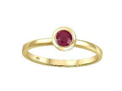 Image de Bague en or jaune 10KT avec un rubis véritable