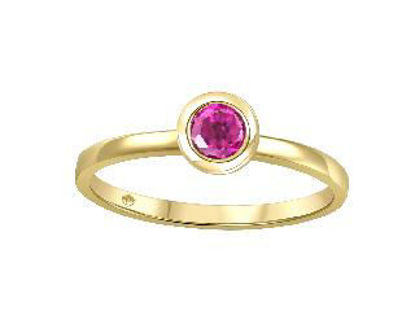 Image de Bague en or jaune 10KT avec un grenat rhodolite véritable