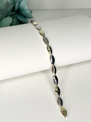 Image de Bracelet de Fantaisie 7 1/4" en or jaune et blanc