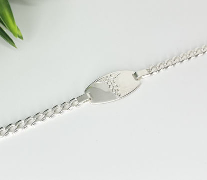 Image de Bracelet médical Gourmette 8 1/4" en argent 925